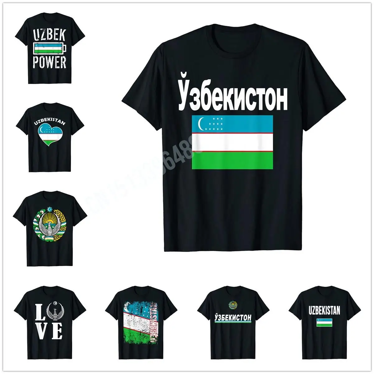 More Design-Camiseta de algodón para hombre y mujer, camisa de diseño con bandera de la República de Kazajstán y Xumo, Tops