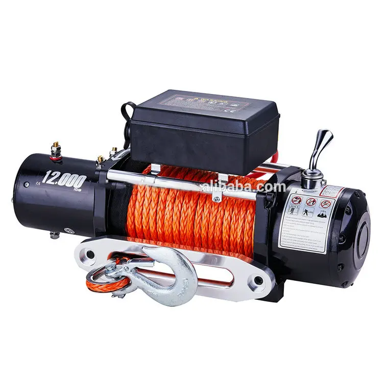 Offroad Winch 12000lbs 12v Electric/Remote Control Winch for Jeep/ Suzuki/ Toyota/ Land Rover and Other 4x4 with Synthetic Rope