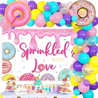 funmemoir pink donut sprinkle baby shower birthday party decorations backdrop balloon garland kit gender reveal party supplies