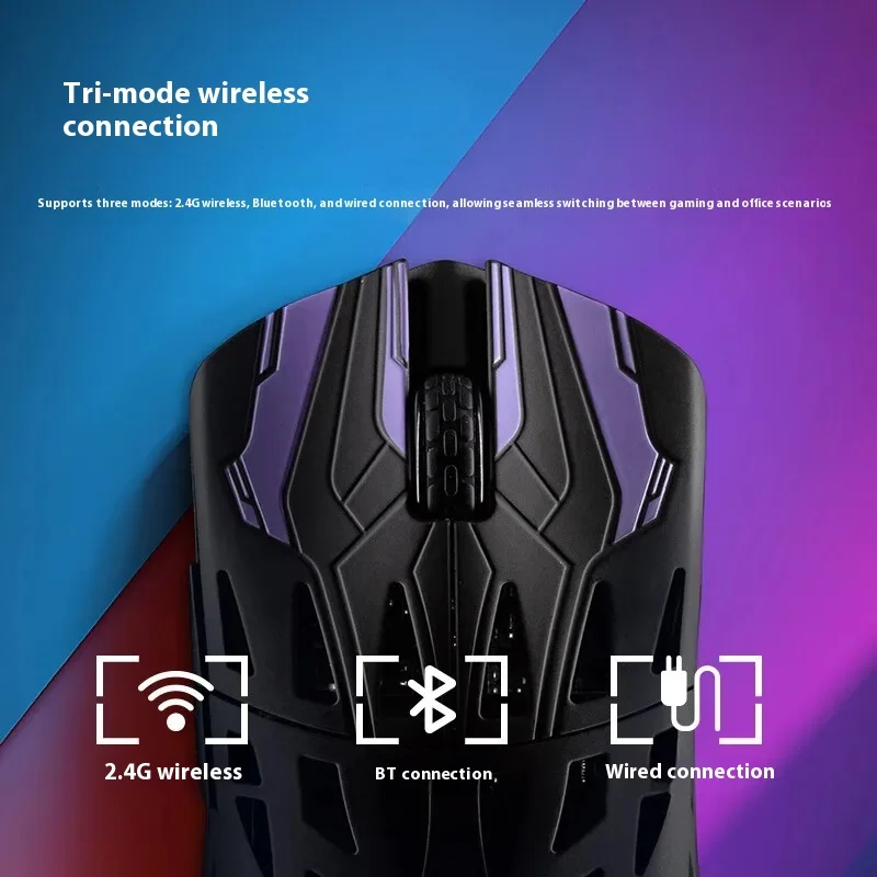 Фото Irok HE6 Ultra Mouse Gaming, три режима, углеродное волокно Paw3950, 500 мАч, легкий костюм для мыши Valorant Csgo Fps, мышь для киберспорта №2