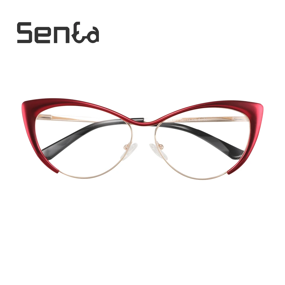 

Oversized Cat Eye Blue Light Blocking Glasses for Women Metal Eyewear Anti Eye satrain Computer Eyeglasses Cateye Clear Frame
