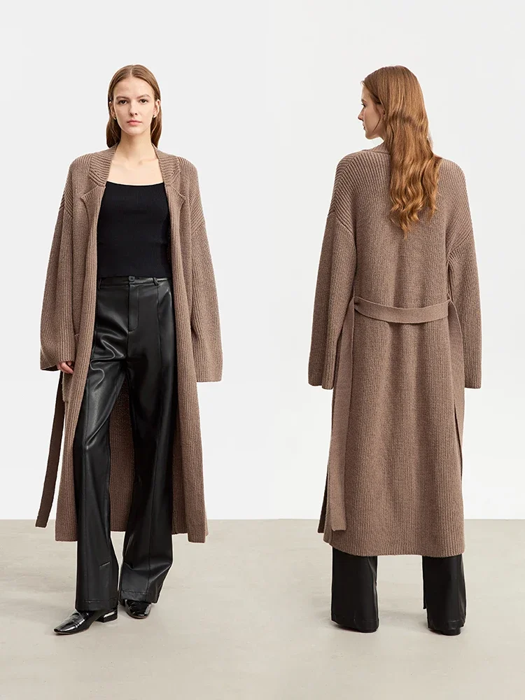 AMII женский шерстяной кардиган новинка зимы 2023 костюм с воротником лацканами и