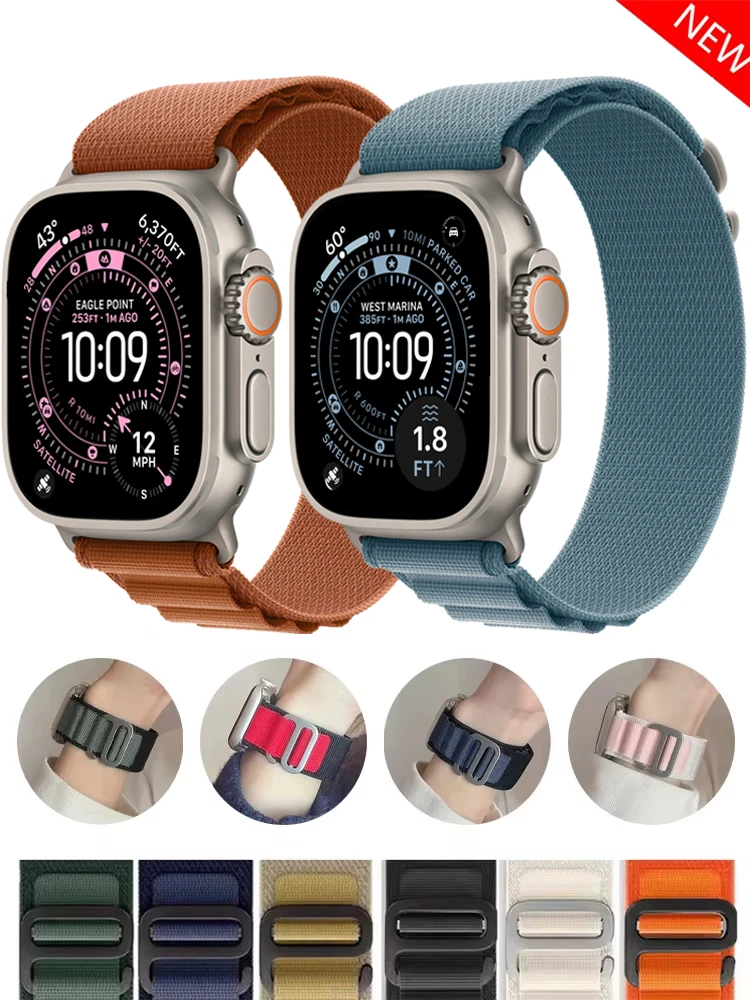 Фото Официальные ремешки Alpine для Apple Watch ultra 3 ремешка 49 мм 44 мм 46 мм 45 мм 41 мм 40 мм 42 мм correa iWatch series 11 10 SE3 9 8 7 6 5 №4