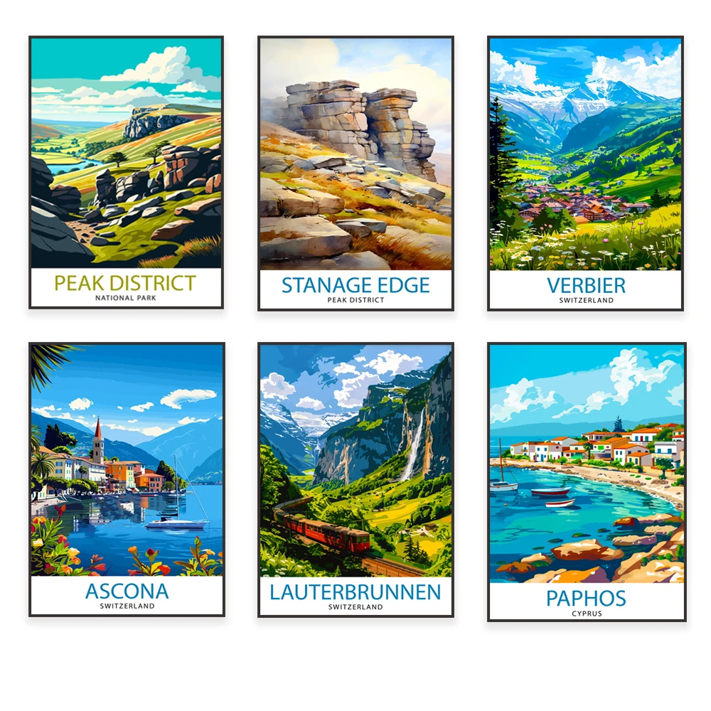 Фото Loch Lomond, Scafell Pike, Ascona, Lauterbrunnen, Verbier, Buttermere Lake District, Paphos, Cyprus, Stanage Edge дорожный постер №1