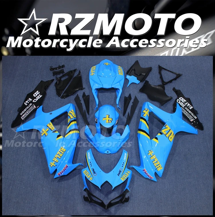 

4 подарка, новый комплект обтекателей из АБС-пластика, подходит для Suzuki GSX-R 600 750 K8 08 09 10 2008 2009 2010, комплект обтекателей холодного синего цвета