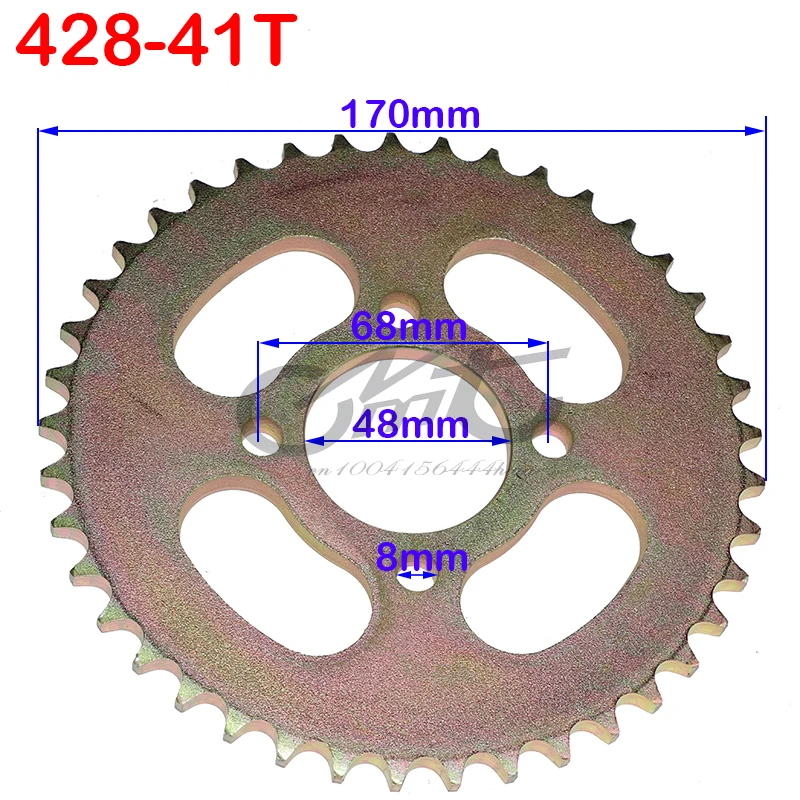 

428 41T Tooth Rear Chain Sprocket 48mm For Chinese ATV Quad Pit Dirt Bike Buggy Go Kart Motorcycle Motor Moped