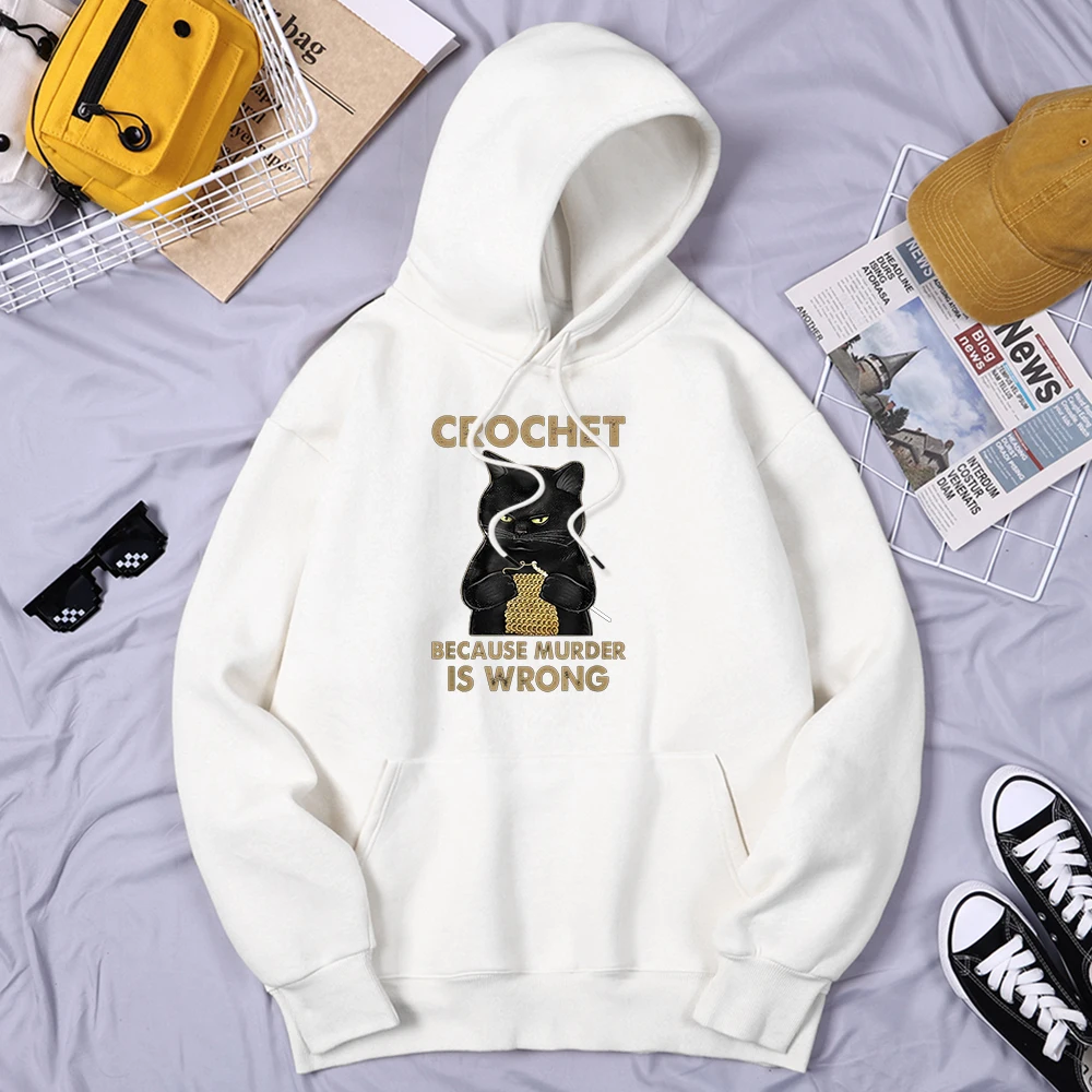 

Свитшот мужской с капюшоном, вязаный крючком, потому что убийца неправильный, Черный кот, мягкий Повседневный свитшот, повседневный брендов...