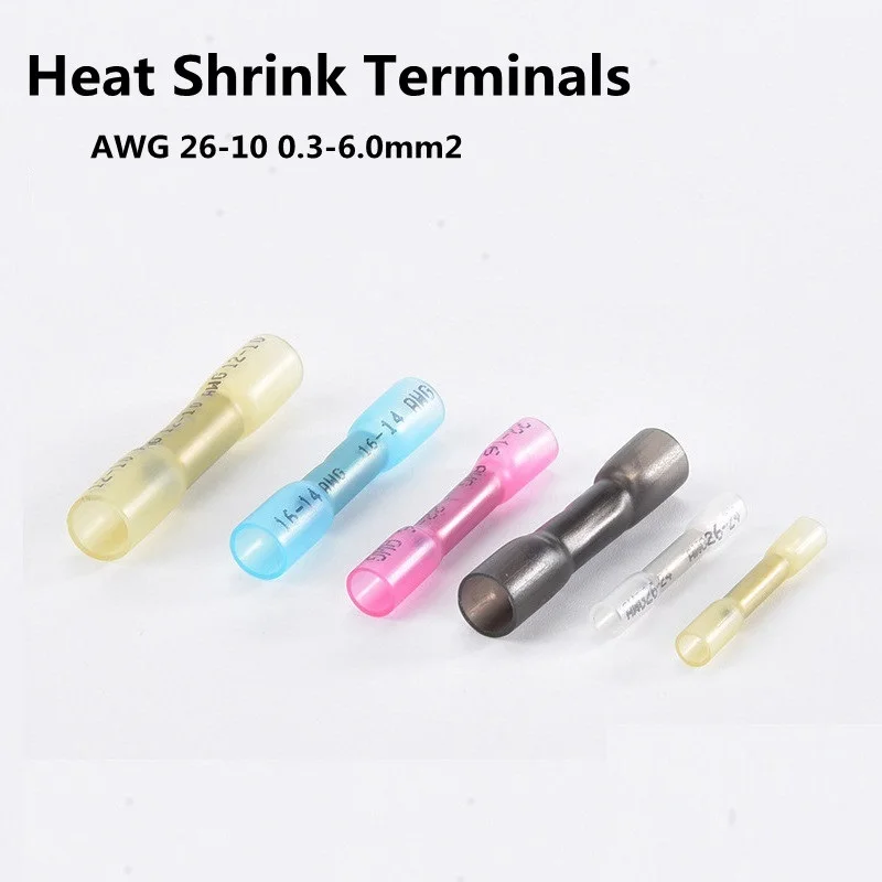 

Термоусадочный стыковой соединитель, водонепроницаемые изолированные обжимные клеммы для автомобильных проводов AWG 26-10 0,3-6, 0 мм2, проводной...