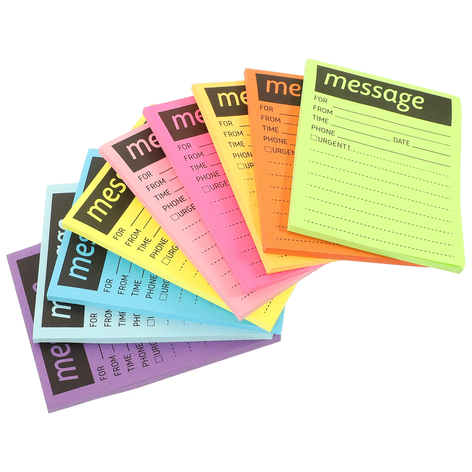 

9 Books Office Notepad Fluorescent Sticky Notes Message Supply Paper Pads Memo Stickers