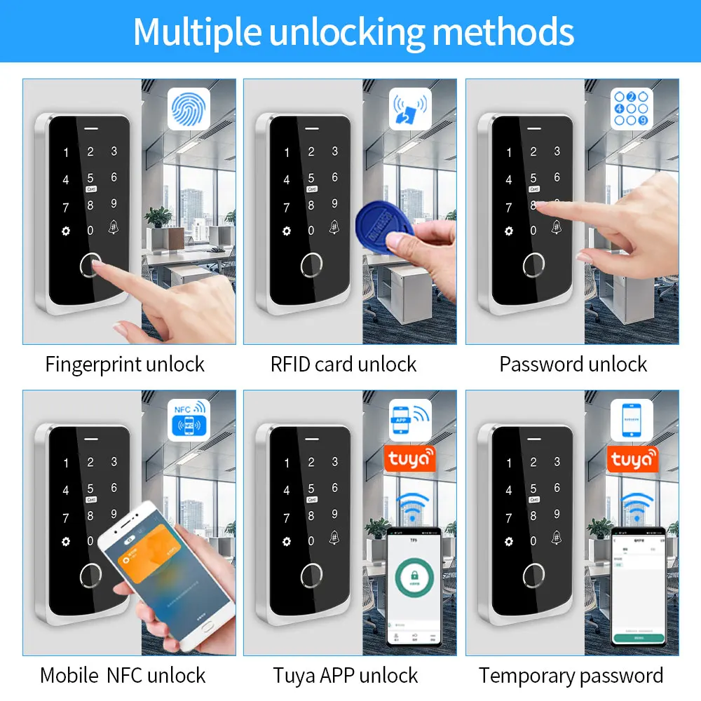 TF9 IP65 Водонепроницаемый NFC датчик отпечатков пальцев Tuya приложение управление