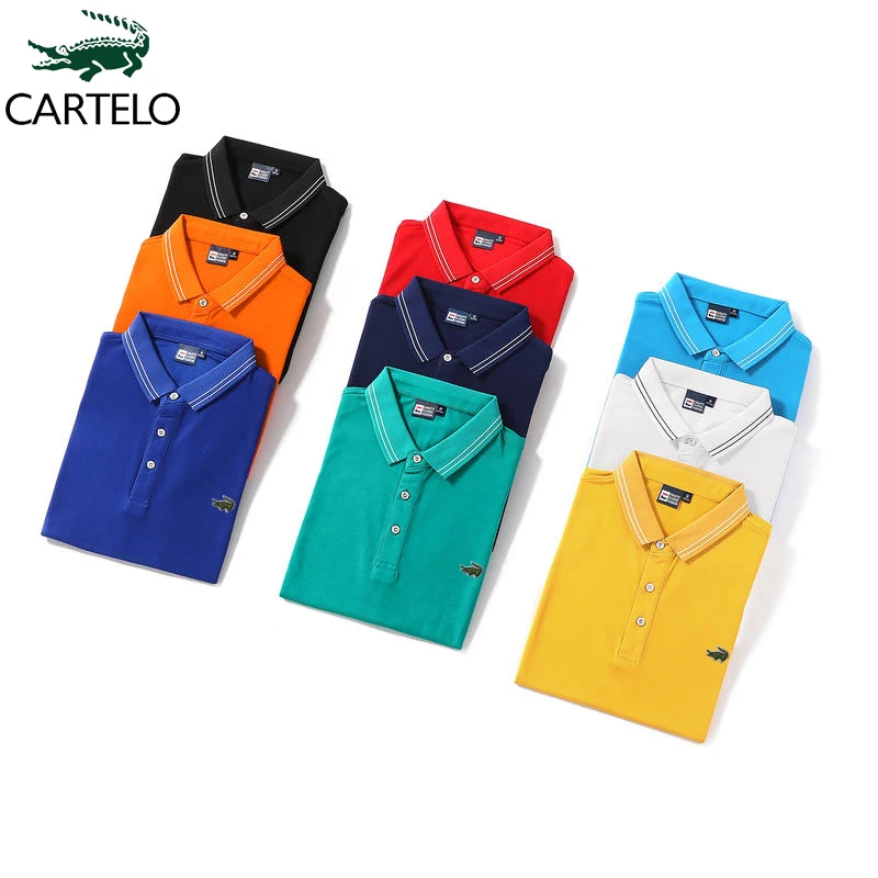 

CARTELO Men's T-Shirts Fashion Men's Clothing Summer Sports Leisure Cotton Embroidery POLO Shirt Turn Down Collar Short Sleeves