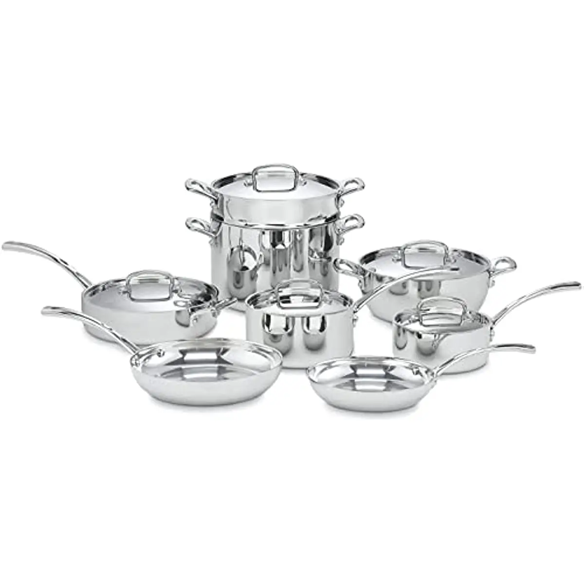

FCT-13 13-Piece Cookware Set French Classic Tri-Ply Silver