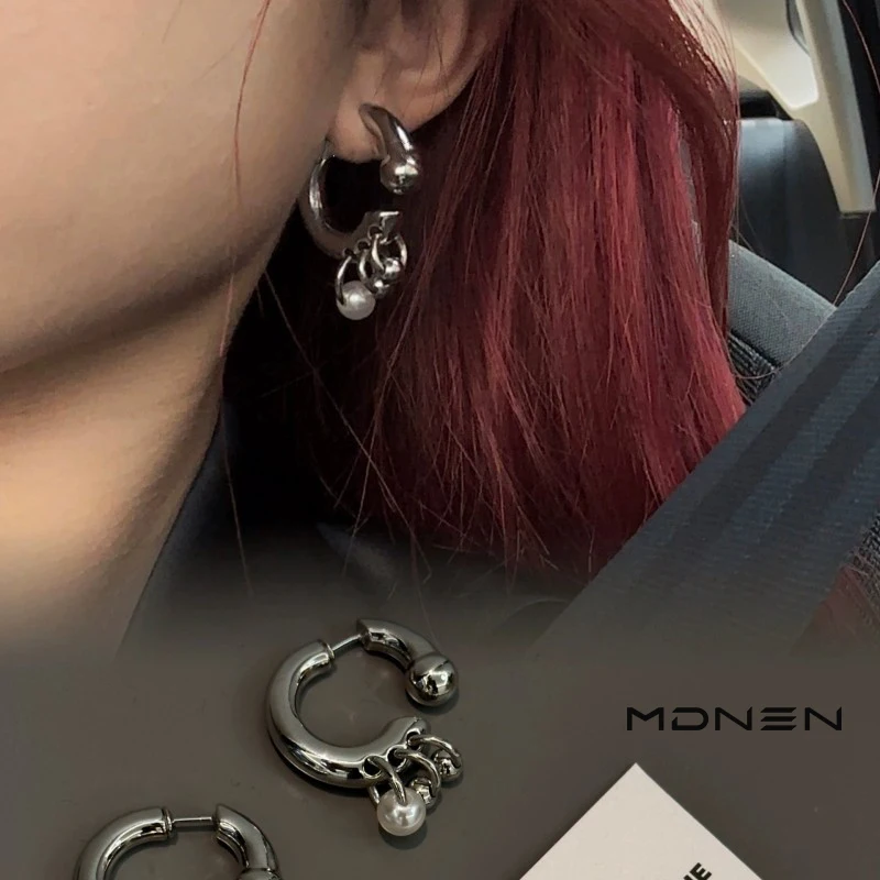 

2023 New Cold Romantic Sue Pearl Silver Pendant Earrings For Women's Light Luxury Jewelry Party Gifts