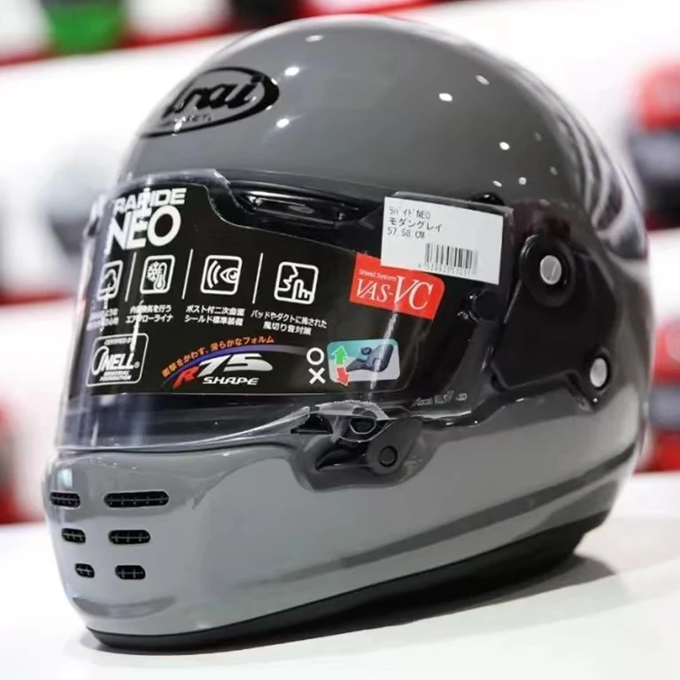 

High-strength fiberglass motorcycle helmet Retro helmet Kart racing helmet NEO full face helmet Fashion gray ,Capacete