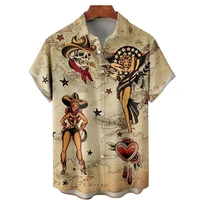 hawaiian fashion mens shirt 3d printed beach shirt large short sleeve 5xl beach vacation summer shirt 2022