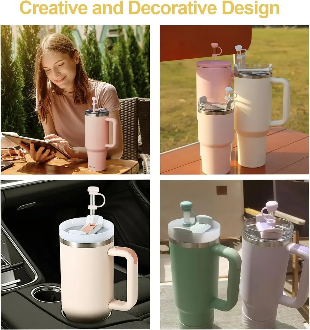 5 Упаковок Многоразовых Силиконовых Соломенных Топперов Соломенные Колпачки Для