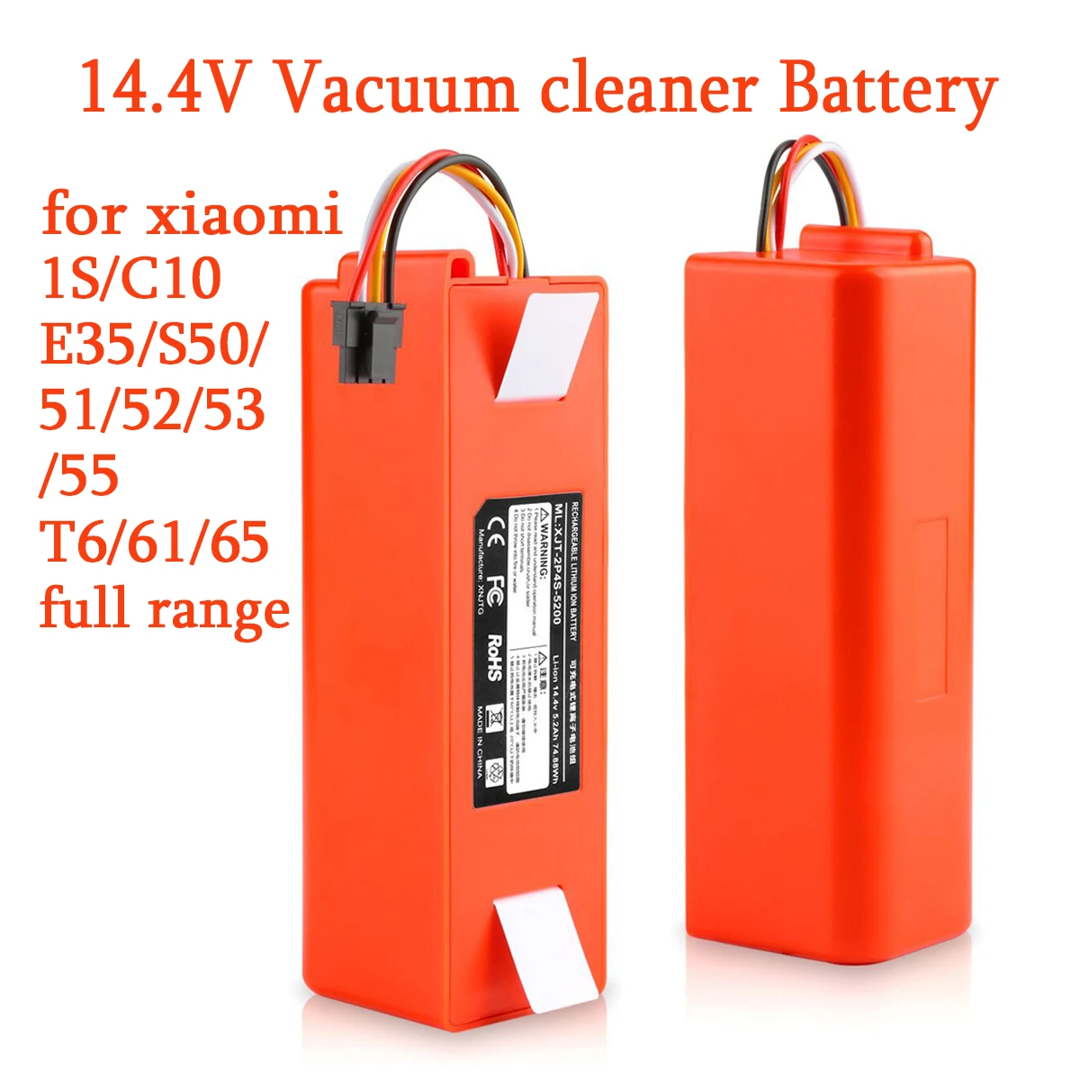 

Xiaomi Roborock S50 S51 T4 T6 12800mAh 14.4V 12.8Ah Li-ion Battery for Roborock S50 S51 Robot Vacuum Cleaner