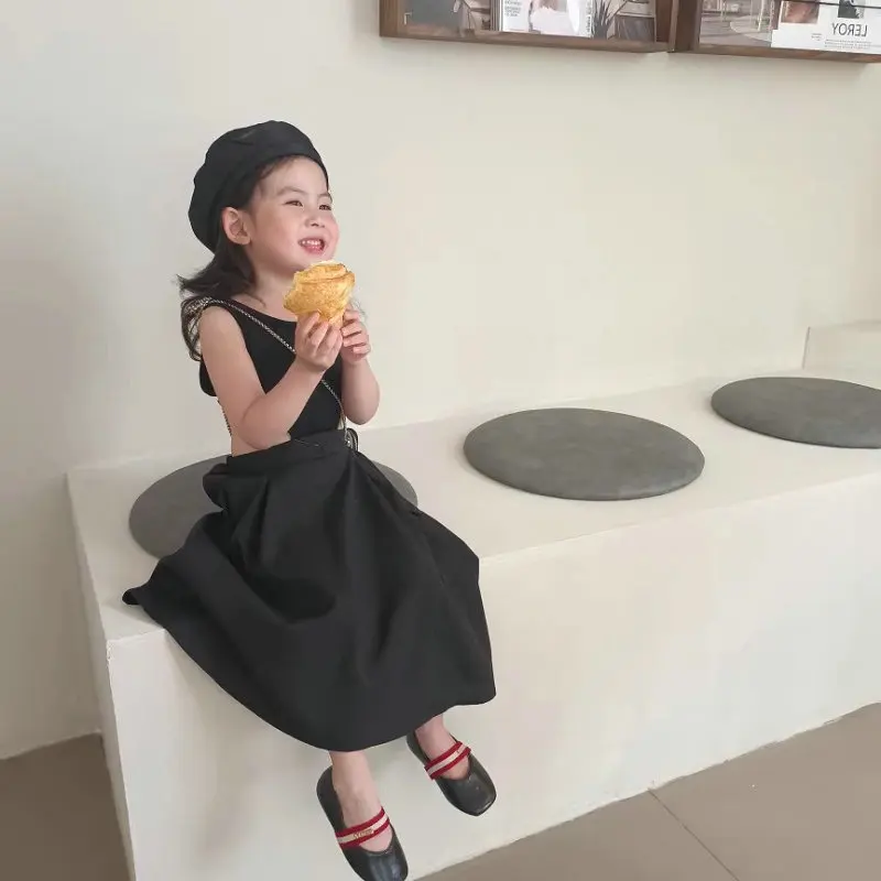 Новинка 2024 модные платья для девочек индивидуальное платье-майка с имитацией