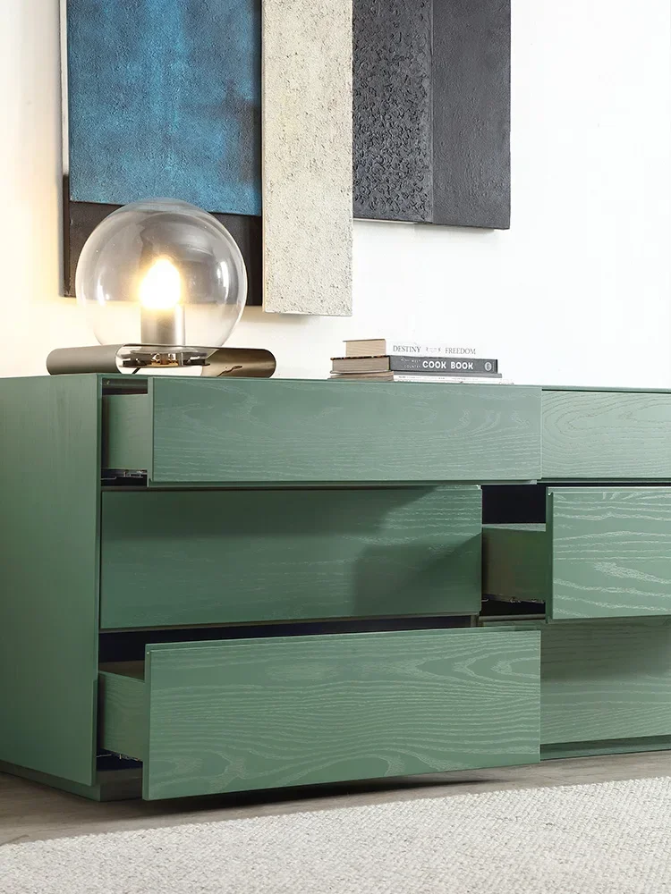Шесть комодов комод для спальни из массива дерева и паркета зеленый шкафы