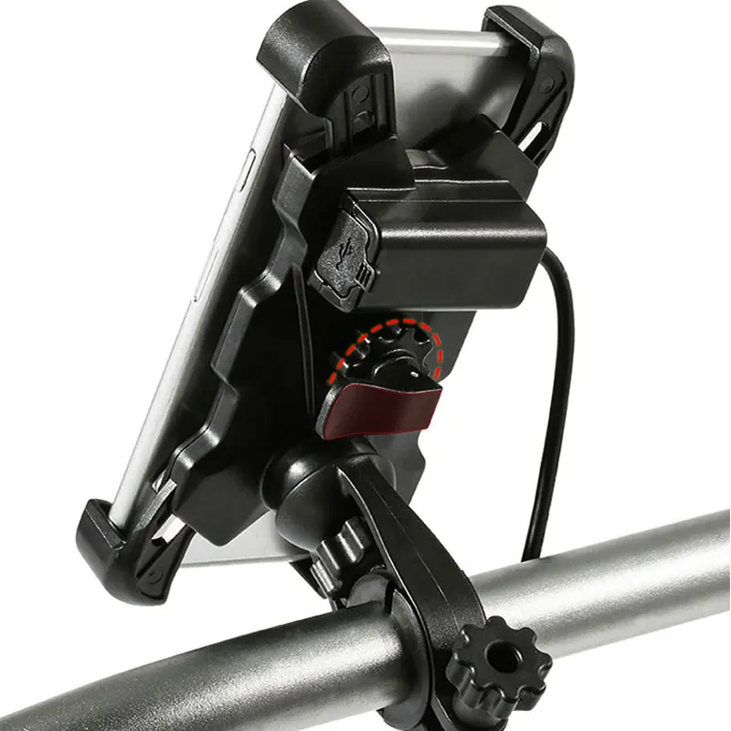 Держатель для телефона на руль велосипеда мотоцикла с зарядным устройством USB