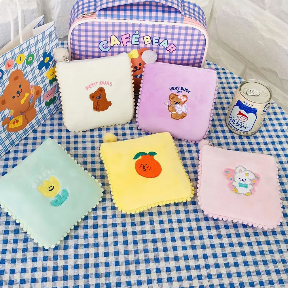

Girls Kawaii Sanitary Pads Organizer Pouch Cartoon Cute Bear Rabbit Coin Purse Cosmetic Jewelry Headwear Storage Bags Pouch