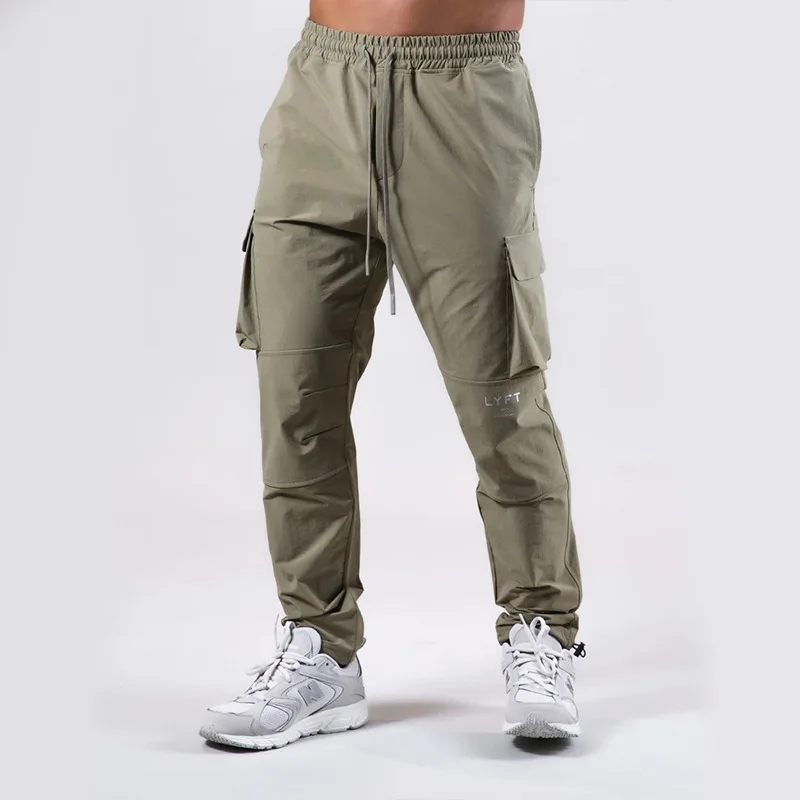 

Casual Fitness Sweatpants Men Joggers Tracksuit Simple Army Green Men Clothing Motorcycle Sports Pants Gym Drawstring Trousers