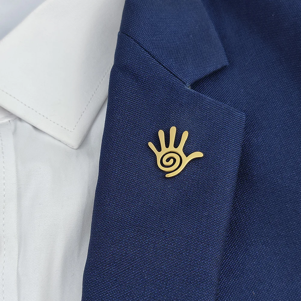 Zabawna pozłacana odznaka z palmą broszka do garnituru męskiego czarna przypinka klapy zestaw akcesoriów odzieżowych prezent na Halloween