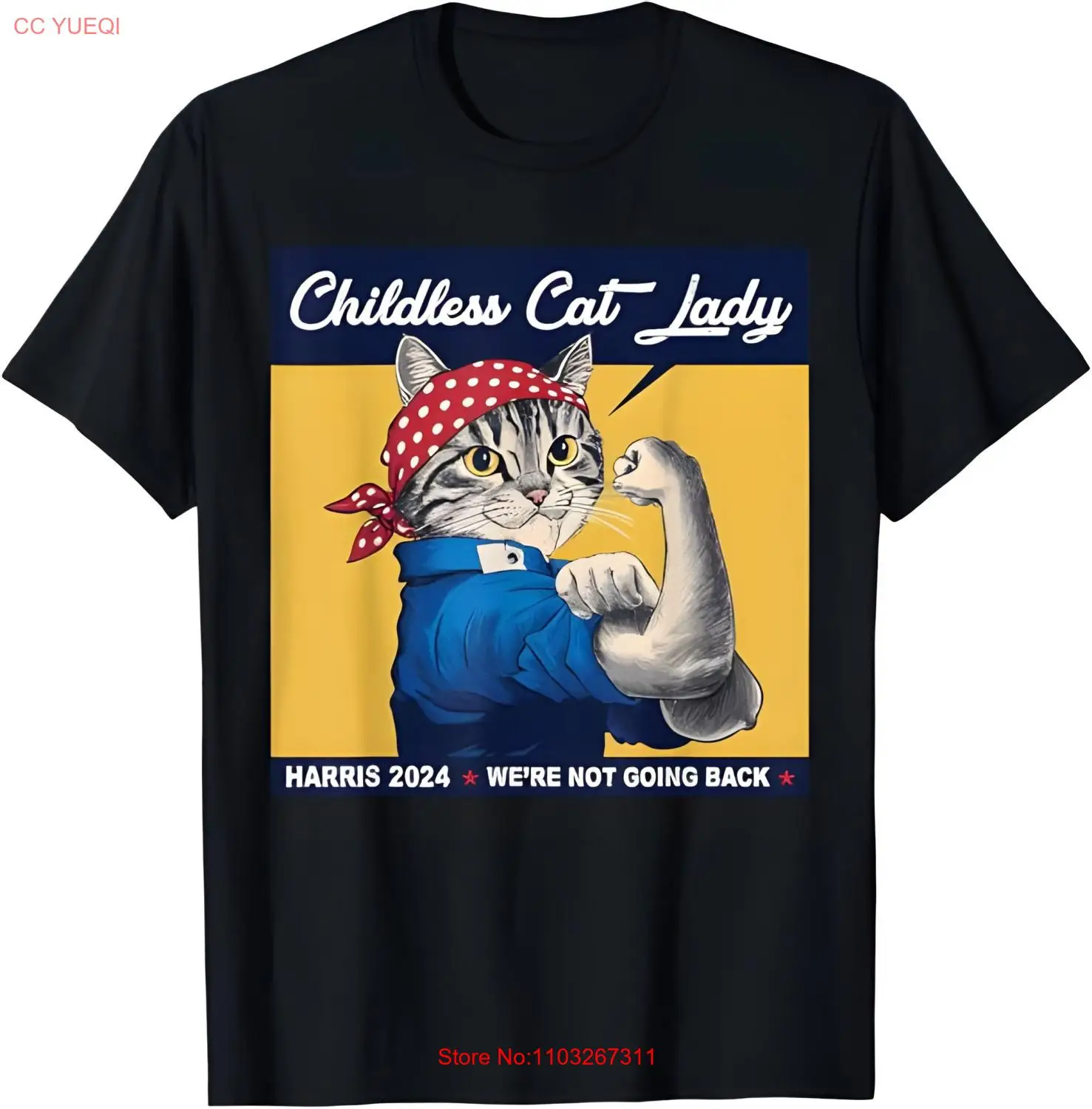 Футболка с бездомным котом леди мы не будем возвращаться камала Харрис 2024