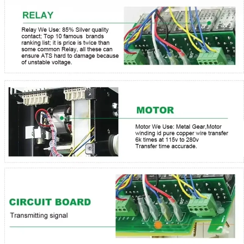 Трехфазный 630 а 3-полюсный автоматический ручной переключатель ATS для