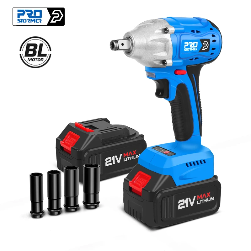 

21V Electric Brushless 350NM Impact Wrench Screwdriver Socket Li-ion Battery Hand Drill Power Tools By PROSTORMER
