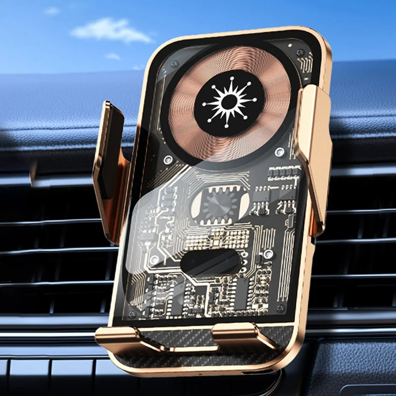 Беспроводное автомобильное зарядное устройство с автоматическим зажимом