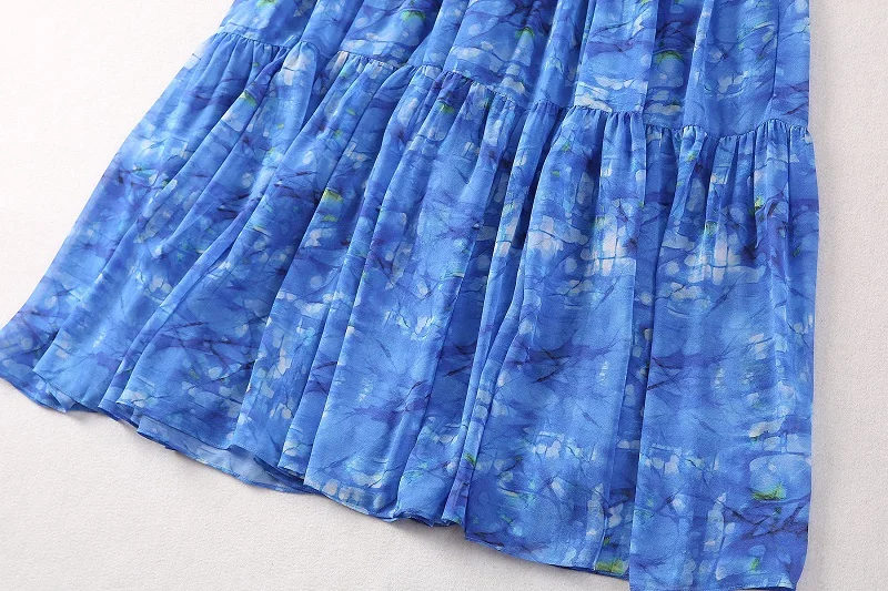 Женское шифоновое платье-макси с V-образным вырезом и цветочным принтом