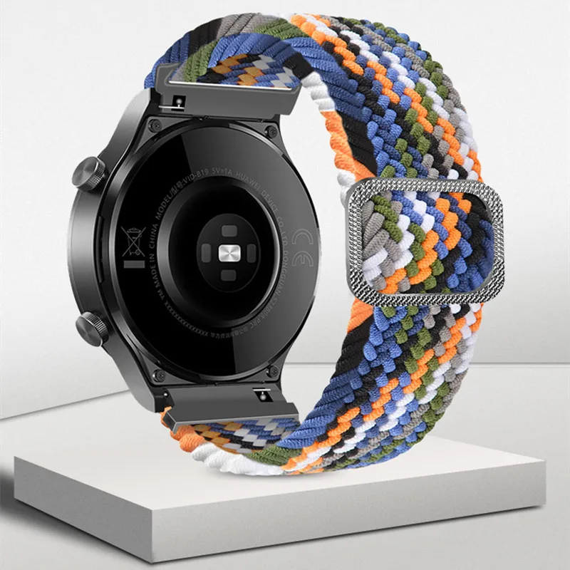 

band for Samsung Galaxy watch 4 classic 46mm/42mm/ctive 2/Gear S3 20/22mm Adjustable Braided Solo Loop Huawei GT/2/2e/Pro strap