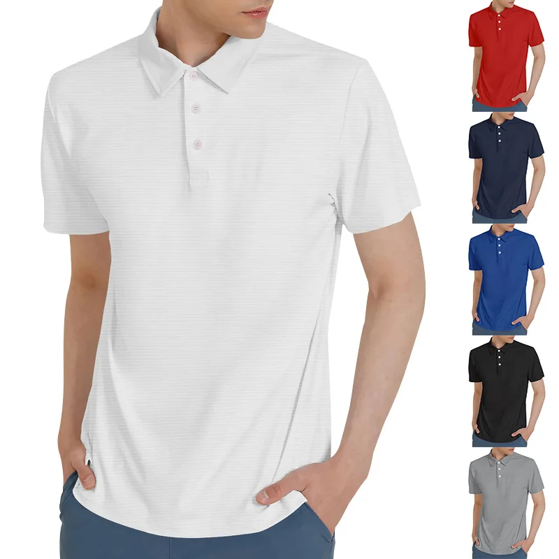 

Poloshirt Men's Short-sleeved Casual Shirt Summer Breathable Quick-drying Lapeltshirt Top In Stock