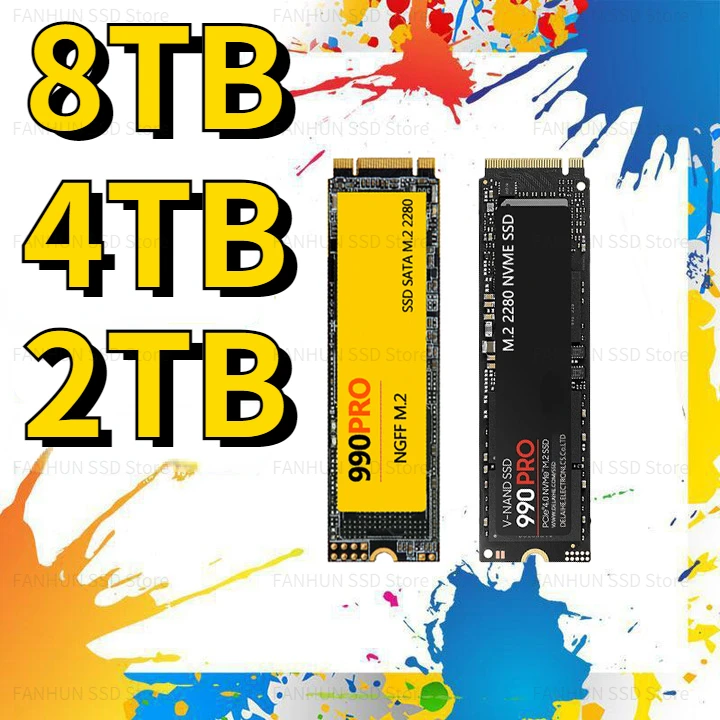 

Original M.2 SSD NVME 8TB 2TB 4TB Solid State Drive Disk High Speed M.2 2280 PCIe 4.0 Internal Hard Disk For PS5 Laptop Desktop