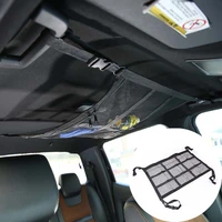 for suv car ceiling roof interior cargo zipper net adjustable storage net car interior top accessories