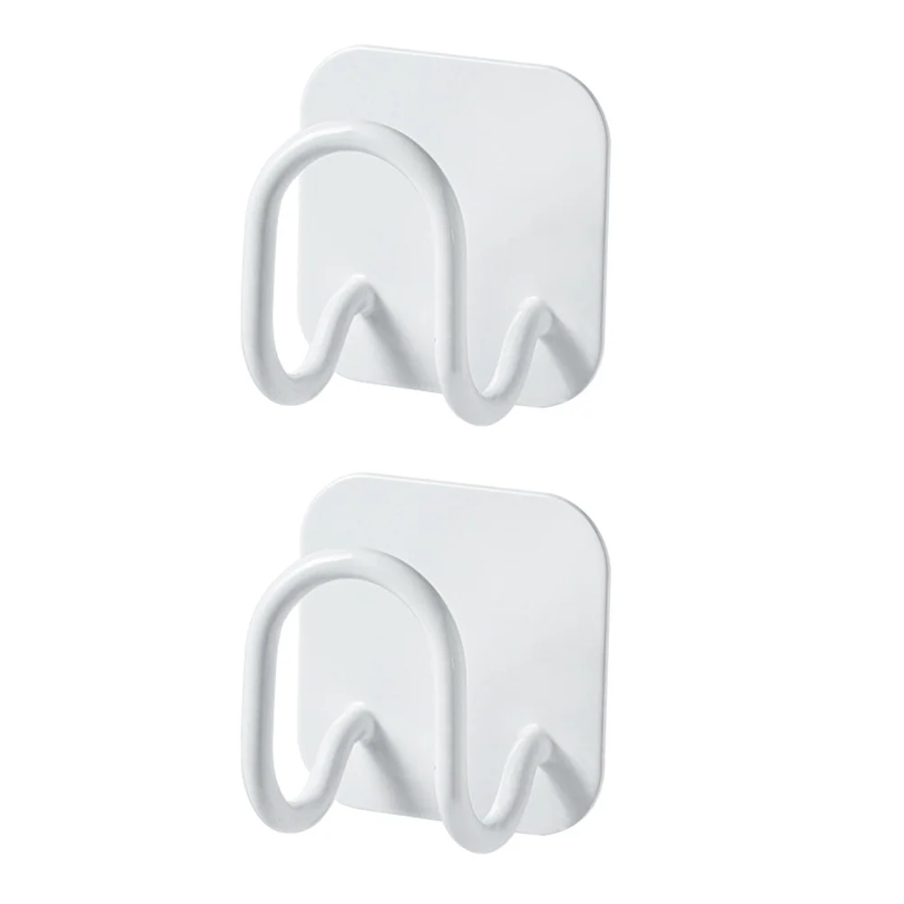 

2pcs Durable Wall Mounted Wall Hooks Home Wall Hooks Wall Hangers (White)