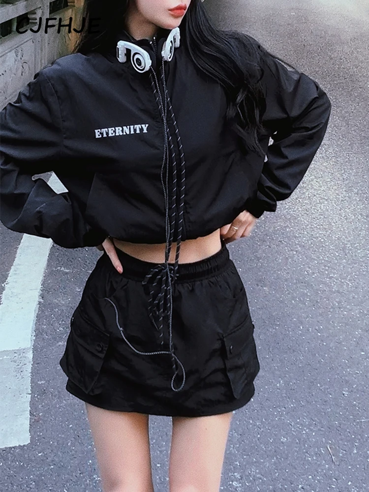 CJFHJE осенний комплект из двух предметов с юбкой женская сексуальная спортивная