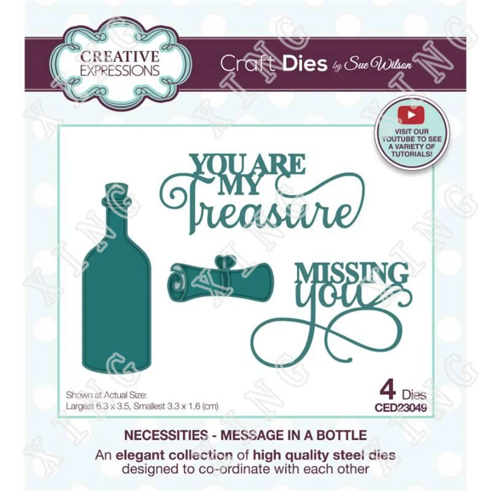 

Message in a Bottle New Metal Cutting Dies for Diy Scrapbooking Crafts Stencils Maker Photo Album Template Handmade Decoration
