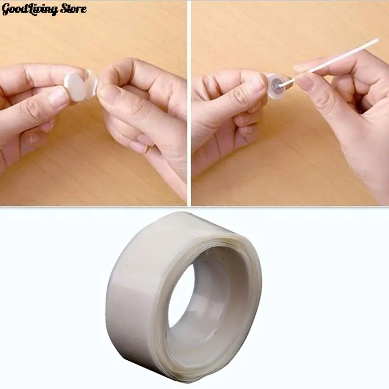 

1 рулон, прозрачные свечи, фитили, наклейки, передвижной двухсторонний клей, фиксированные свечи «сделай сам», 12 мм