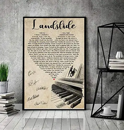 

Retro Metal Tin Sign Landslide Love Lyrics Signage Decoration Auditorium Coffee Shop Bistro Bar Home Bedroom Decoration Plaque