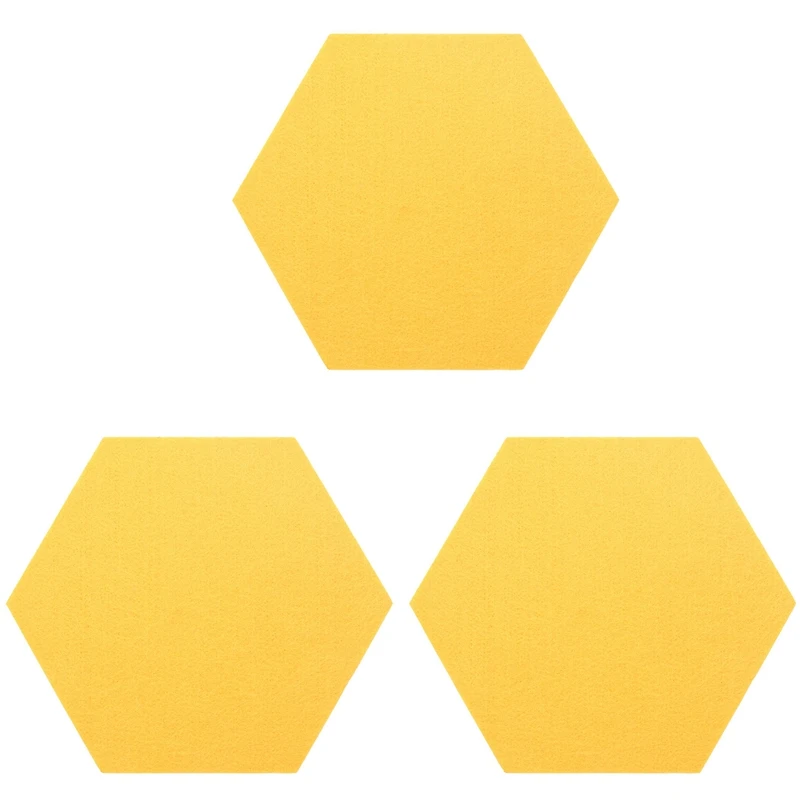 

15Pcs/Set Hexagon Felt Board Hexagonal Felt Wall Sticker 3D Decorative Home Message Board Baseboard Gray Yellow Series
