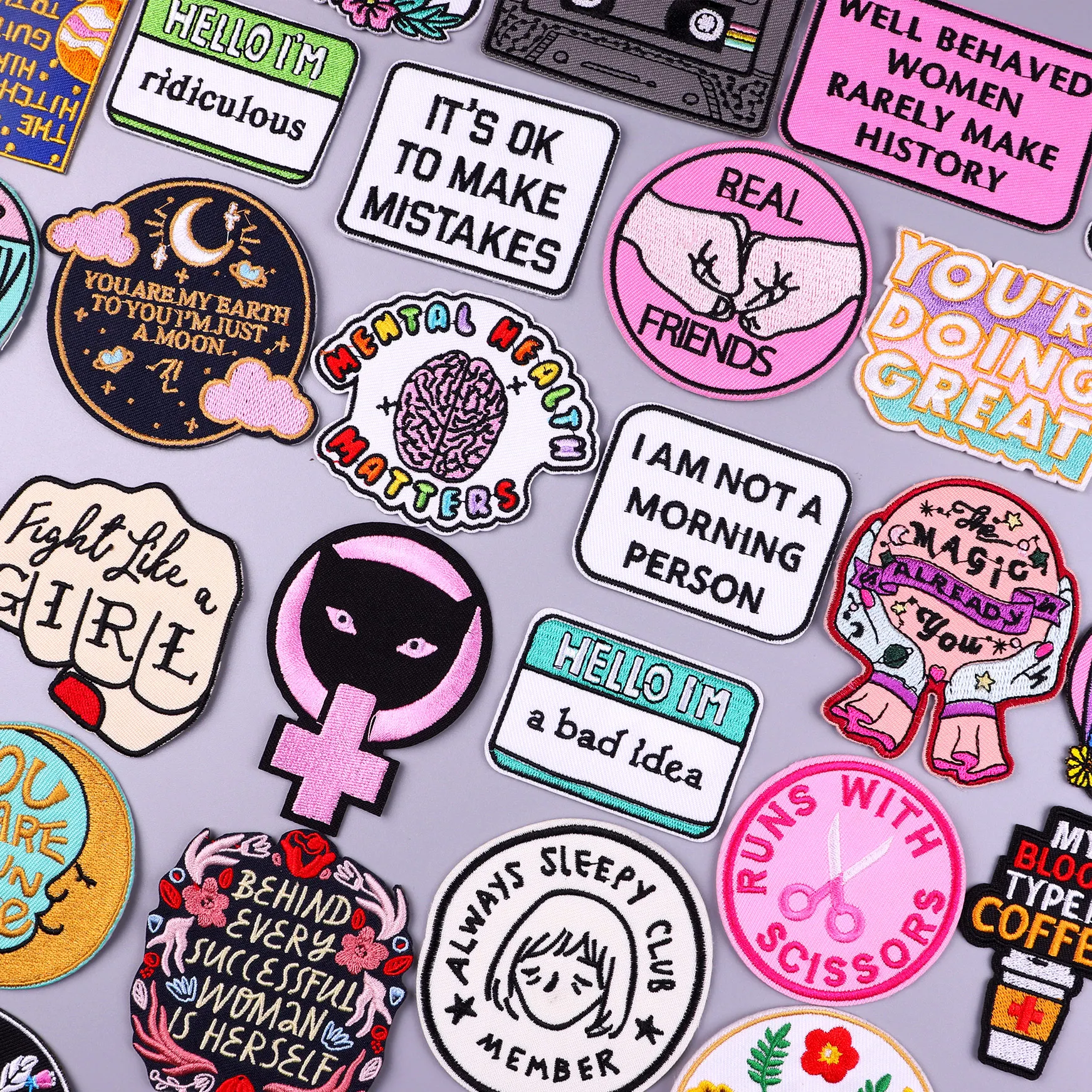 

Letters Applique Embroidered Patches For Clothing Thermoadhesive Patches Flowers Cartoon Iron On Patches On Clothes Sewing Decor