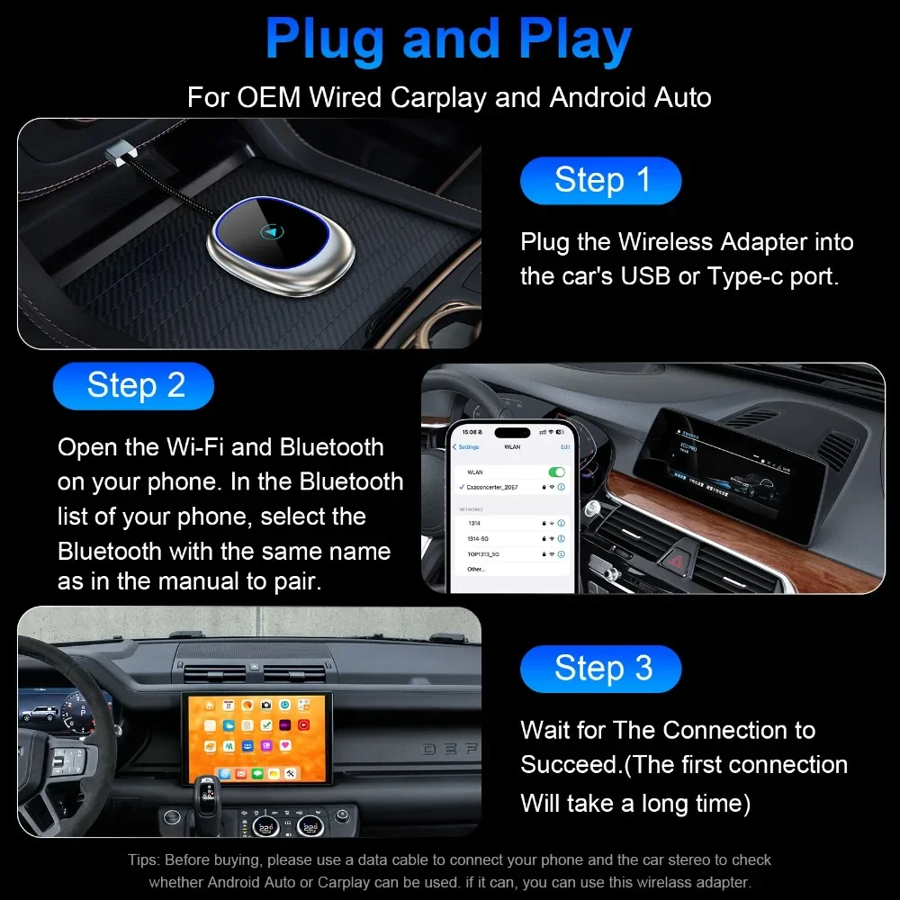 Универсальный Беспроводной Адаптер Carplay Android Auto Box USB-ключ Для Телефона