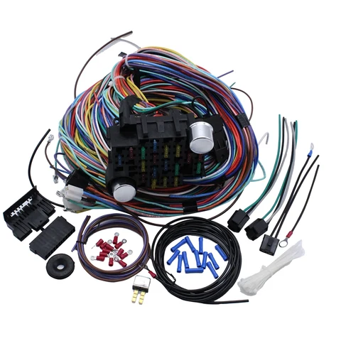 21-контурный Универсальный комплект жгутов проводов для мускул-кара Hot Rot Wiring Street Rod Rat Rod для Ford Chevy