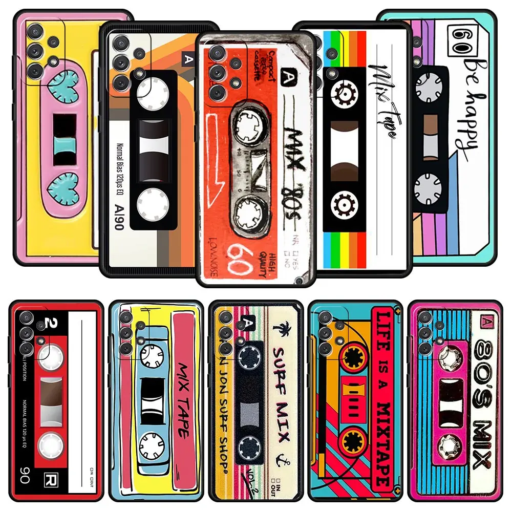 

Mixtape Vintage Magnetic Tape Cassette Audio Case For Samsung Galaxy A12 A52 A51 A32 A21s A71 A02s A31 A72 A22 5G Phone Tampa