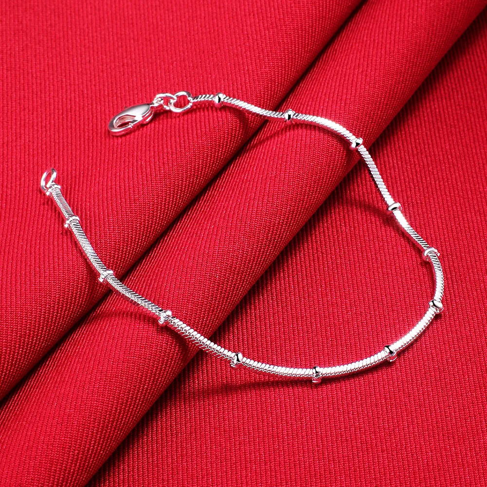 Женский браслет из серебра 925 пробы с бусинами в виде змеи | AliExpress