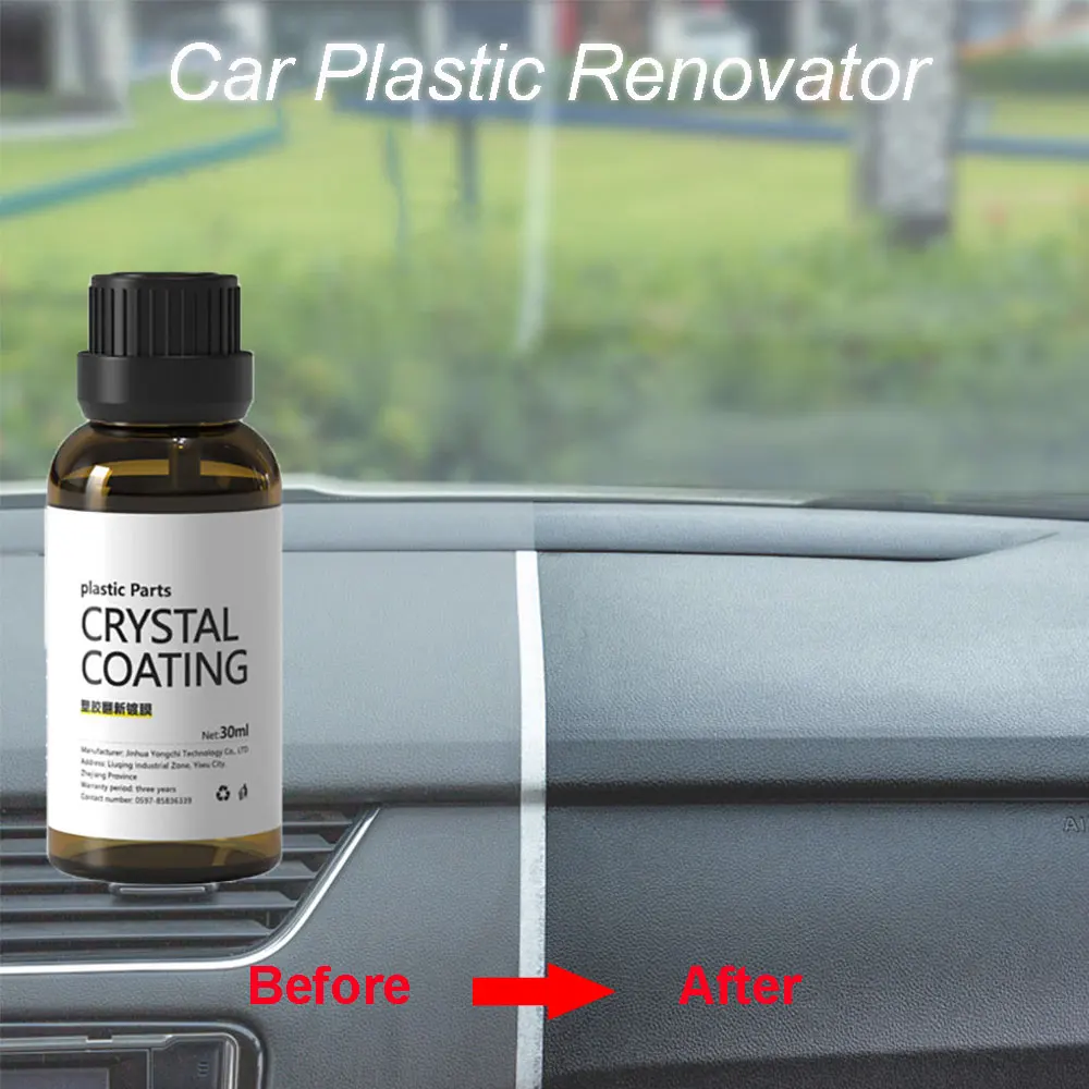 

30ML Plastic Restorer Car Dashboard Leather Seats Renovator Back To Black Gloss Auto Polish And Repair Car Interior Cleaner