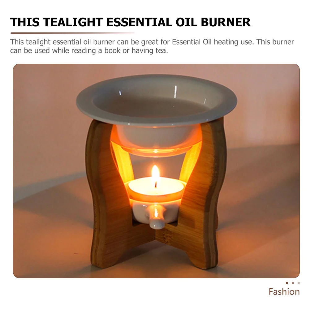 Арома-лампа плита горелка для эфирного масла бамбуковый держатель диффузор