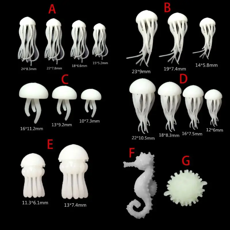 

Mini Epoxy Ocean Jellyfish Mold Fillers Miniature Sea Animal Figurine Resin Crafts UV Frame Epoxy Resin Jewelry Fillings